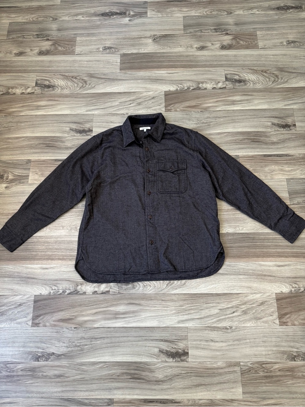 NWT Madewell Men's Work Shirt in Herringbone Gray Size Large